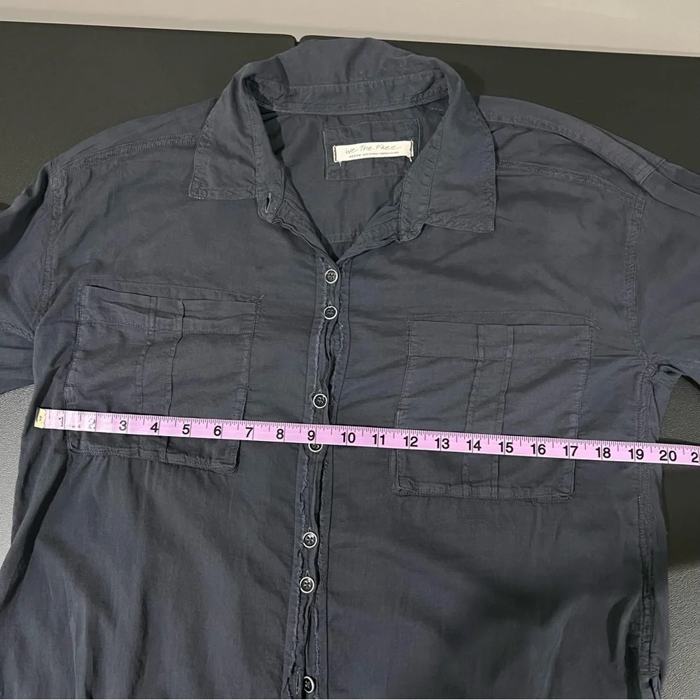 Free People We the Free Sheer Luck Button Down Shirt Size M
